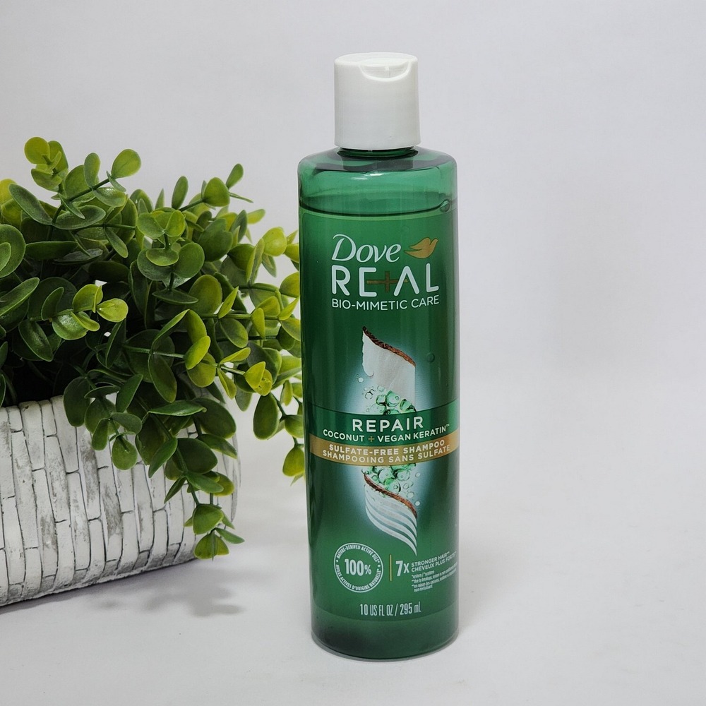 Dove Real Bio-Mimetic Care REPAIR Shampoo Coconut + Vegan Keratin - 10 fl oz